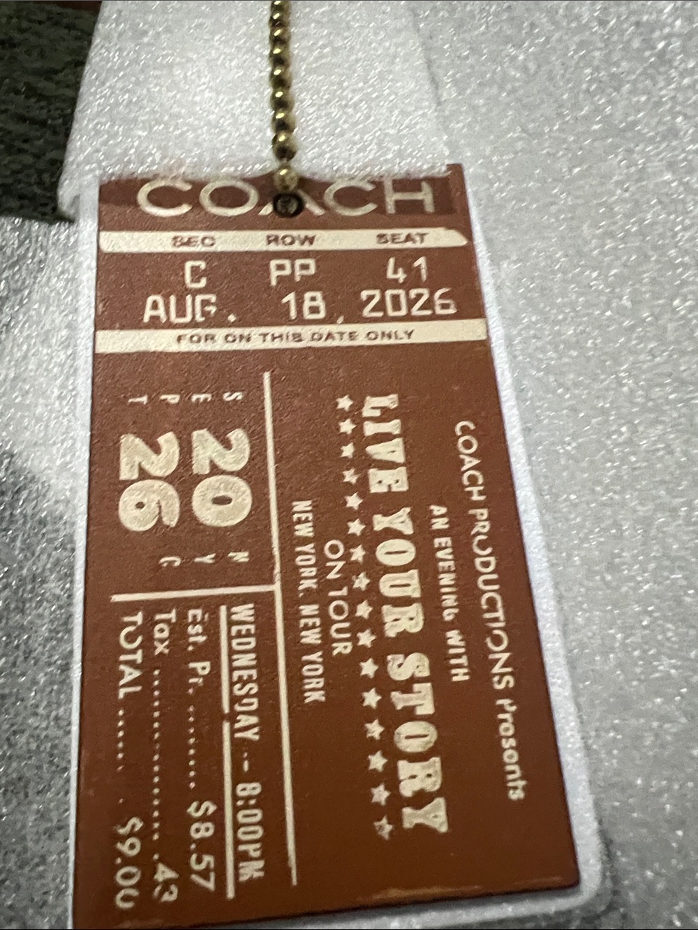 Coach Bag Charm NWT